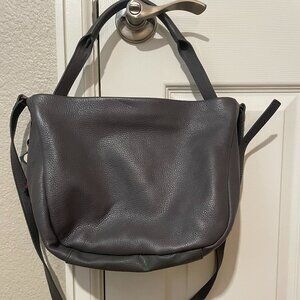 The Sak Sakroots Grey Leather convertible Satchel/Crossbody Bag